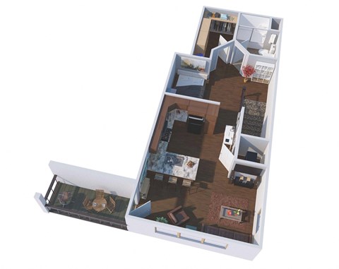 Floor plan for studio, 1 bath, 581 sqft